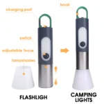 ALLYES LED Rechargeable Flashlight (Zoomable, 4 Modes, Tactical, IP65 Waterproof, Type‑C) - Image 11