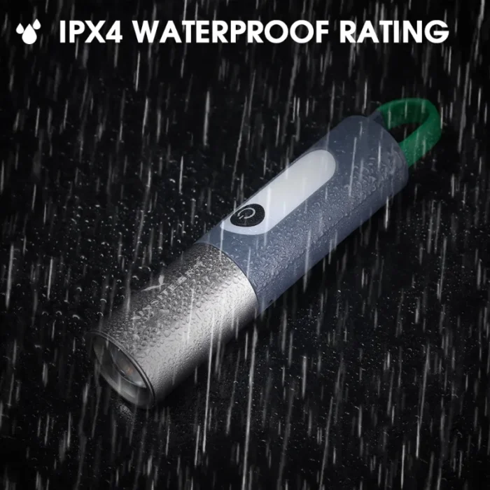 ALLYES LED Rechargeable Flashlight (Zoomable, 4 Modes, Tactical, IP65 Waterproof, Type‑C) - Image 9