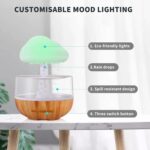 Rain Cloud Night Light Humidifier with Raining Water Drop Sound Oil Diffuser for Bedroom - Image 8