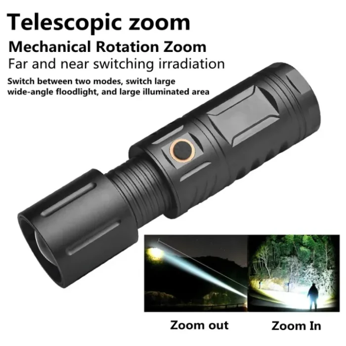 Telescopic Zoom LED Flashlight - Image 1