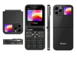 Gretel G7 Flip Folding Phone Dual Display Caseing (Black) - Image 2