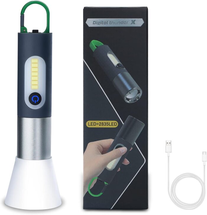 ALLYES LED Rechargeable Flashlight (Zoomable, 4 Modes, Tactical, IP65 Waterproof, Type‑C) - Image 1