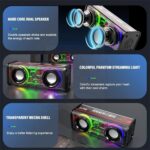 V8 Transparent Mechanical TWS Subwoofer Wireless Bluetooth Speaker - Image 5