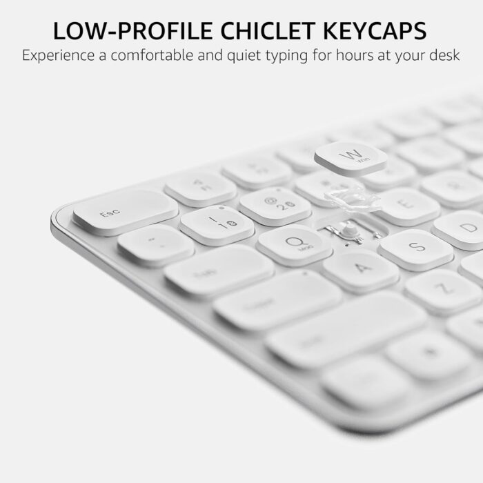 Rapoo E9050L Ultra-Slim Multi-Mode Wireless Keyboard – White - Image 3