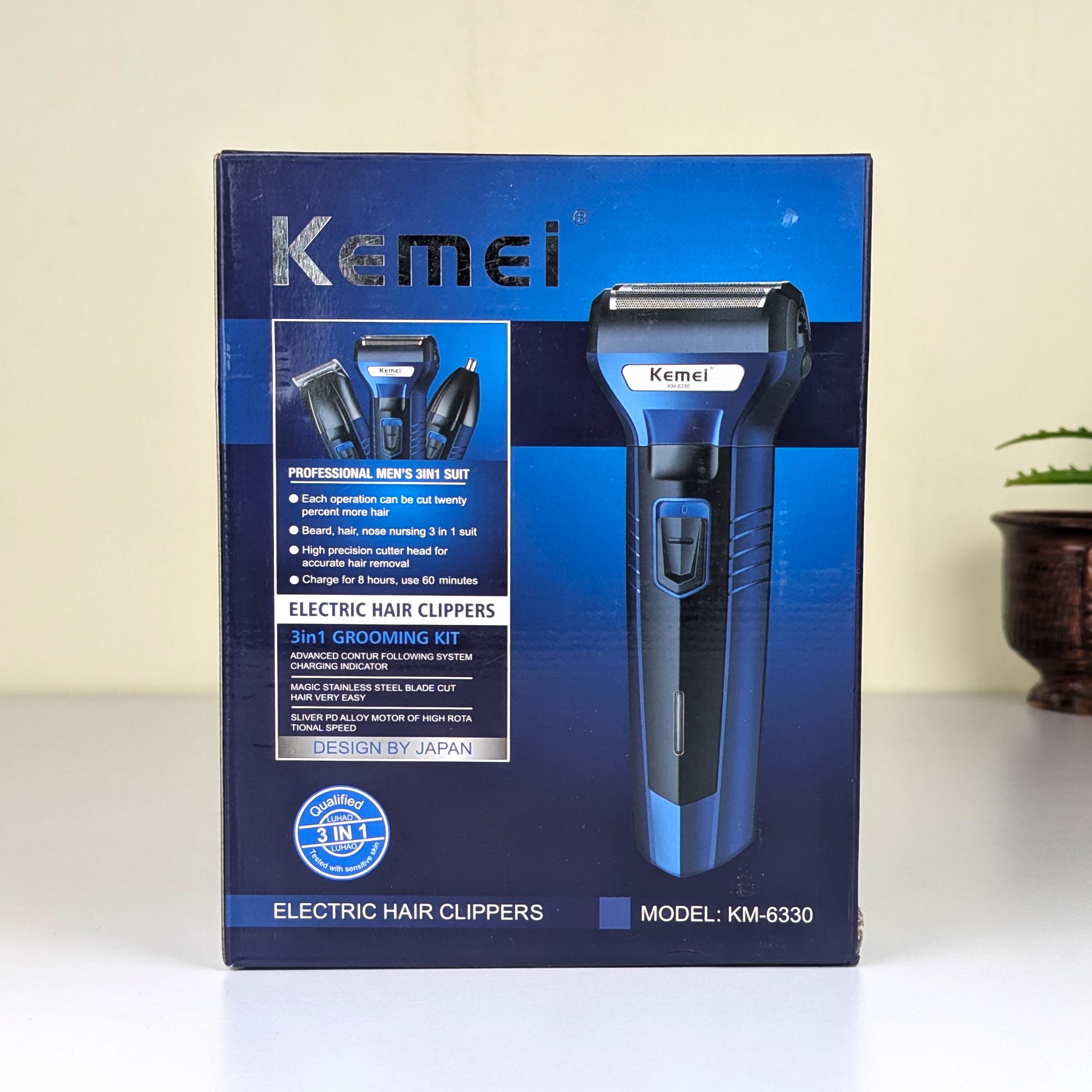 product_image_29203 Kemei KM-6330 3-in-1 Hair Shaving Machine Grooming Kit - Image 1