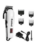 Professionals Design Perfect Shaver And Haircut Rechargeable Beard And Moustaches Hair Machine And Trimming With Cord And Without Cordless Use km809A(White) - Image 5