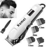 Professionals Design Perfect Shaver And Haircut Rechargeable Beard And Moustaches Hair Machine And Trimming With Cord And Without Cordless Use km809A(White) - Image 3