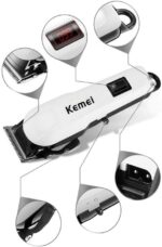 Professionals Design Perfect Shaver And Haircut Rechargeable Beard And Moustaches Hair Machine And Trimming With Cord And Without Cordless Use km809A(White) - Image 4