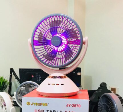 New Jy super jy-2570 Rechargeable Portable Table Fan 6 Battery