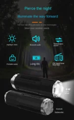Portable Bluetooth Speaker With Zoomable Flashlight - 4 Dimming Modes FM Radio Long Lasting Life - Image 3