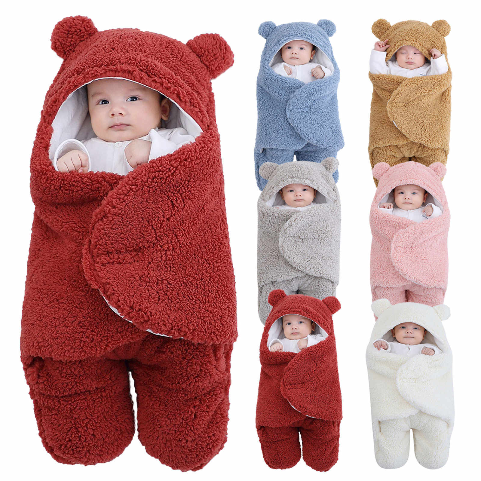 product_image_2712 Baby Sleeping Bag Ultra-Soft Fluffy Fleece Newborn Receiving Blanket Infant Boys Girls Clothe Sleeping Nursery Wrap Swaddle - Image 1
