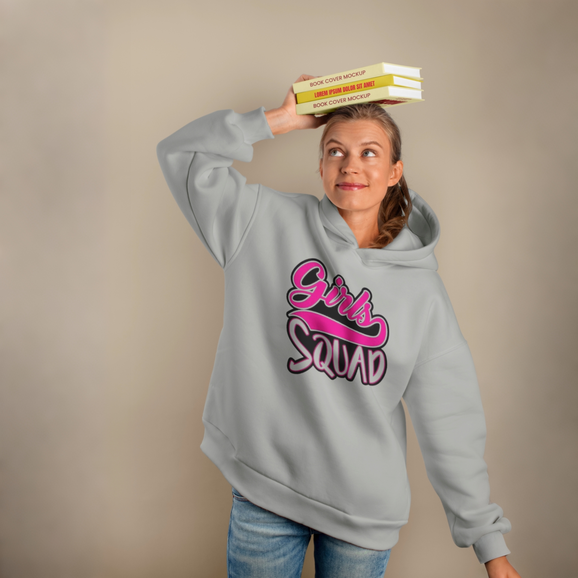 product_image_23574 Premium Comfortable Printed Ladies Winter Hoodie ( Ash ) - Image 1