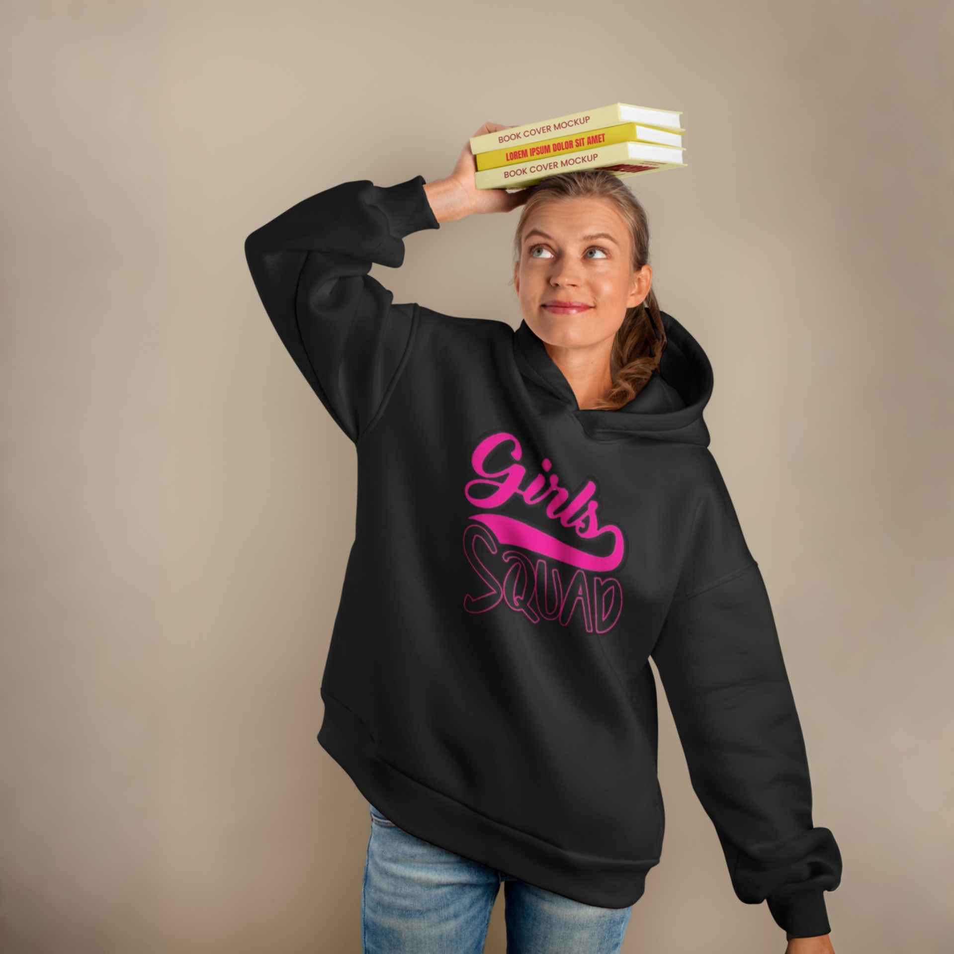 product_image_23575 Premium Comfortable Printed Ladies Winter Hoodie ( Black ) - Image 1