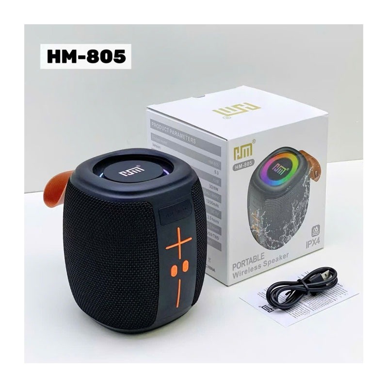 product_image_23627 HM-805 Portable Bluetooth Speaker with RGB (Black) - Image 1