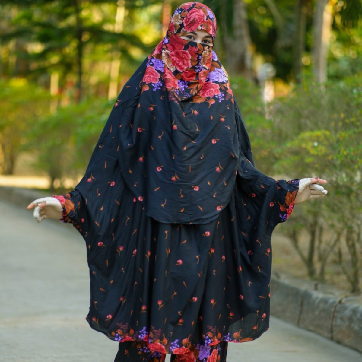 product_image_24147 Elegant Palazzo long Khimar Set - Image 1