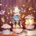 Bunny Carousel Night Light Projector – Rotating LED Star Projection Lamp for Kids Room & Magical Nursery Decor Rotatable Rabbit Night Lamp - Image 3