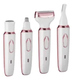 4-in-1 Rechargeable Lady Shaver & Hair Removal Beauty Kit for Women | Painless Electric Razor, Eyebrow, Nose & Body Hair Trimmer (USB Charging) - Image 2